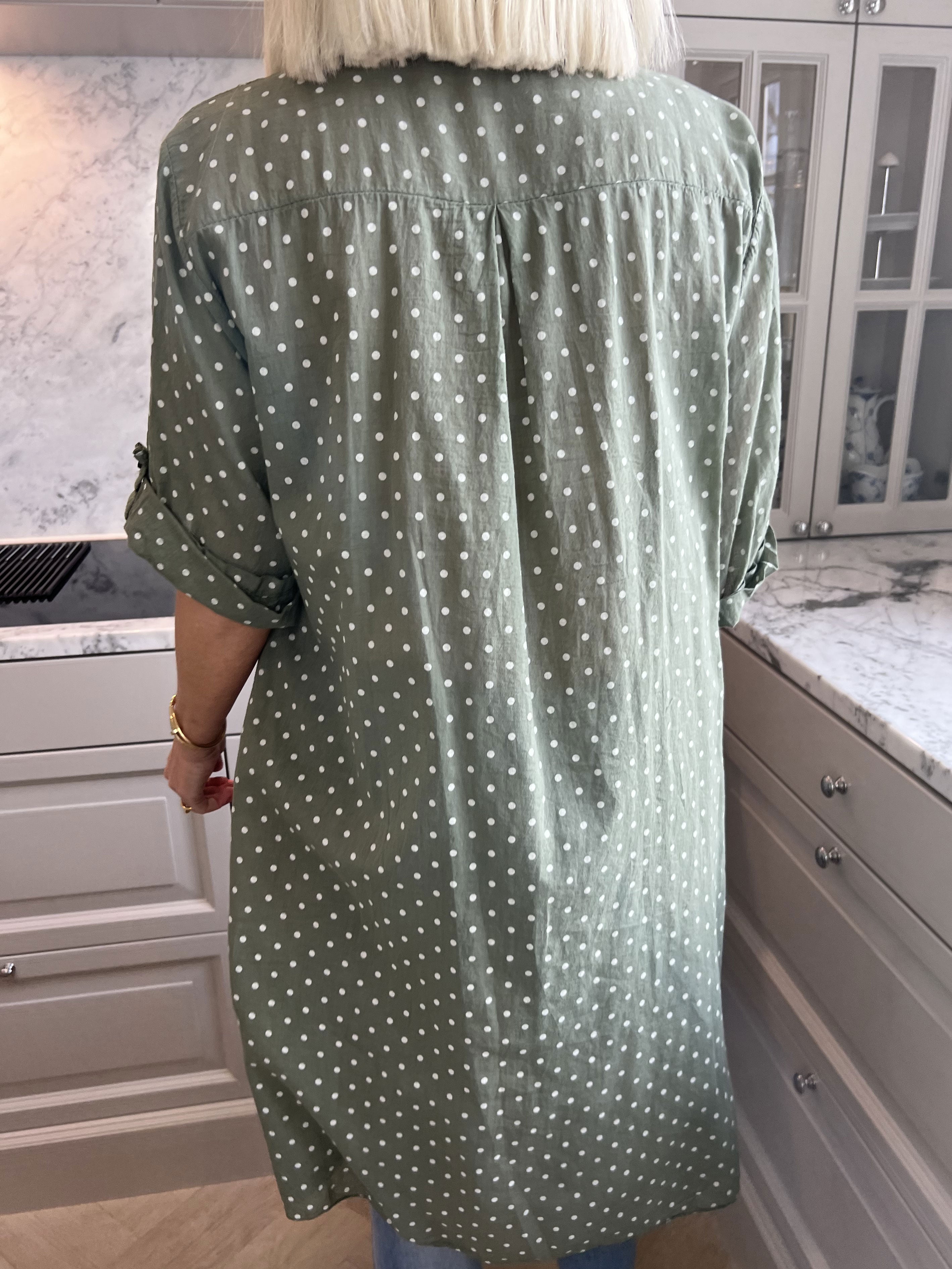 Linda - Skjorte i bomuld med små prikker